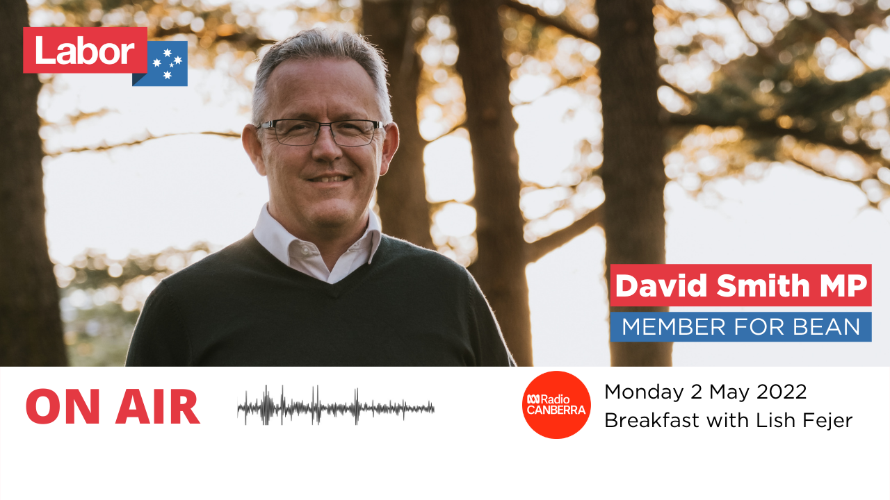 Radio Interview - ABC Radio Canberra Breakfast - 2 May 2022 Main Image
